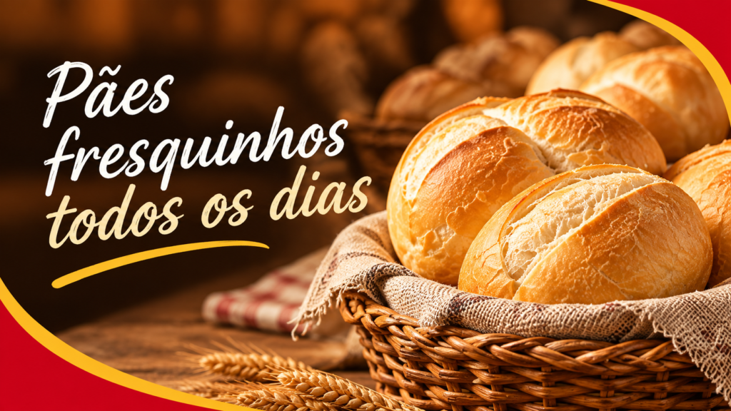 Pães fresquinhos todos os dias